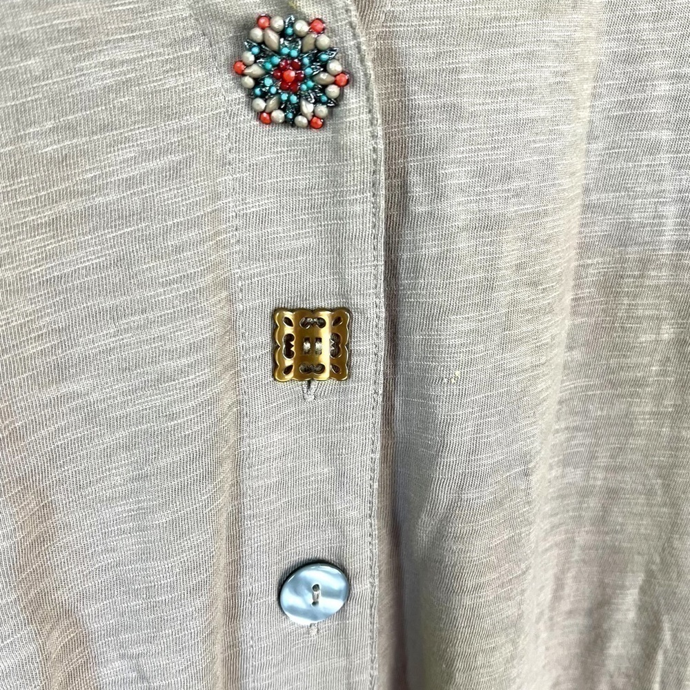 Soft Surroundings Danielle Button Top Tunic Asymmetrical Hem 3/4 Sleeves XS - Picture 7 of 10